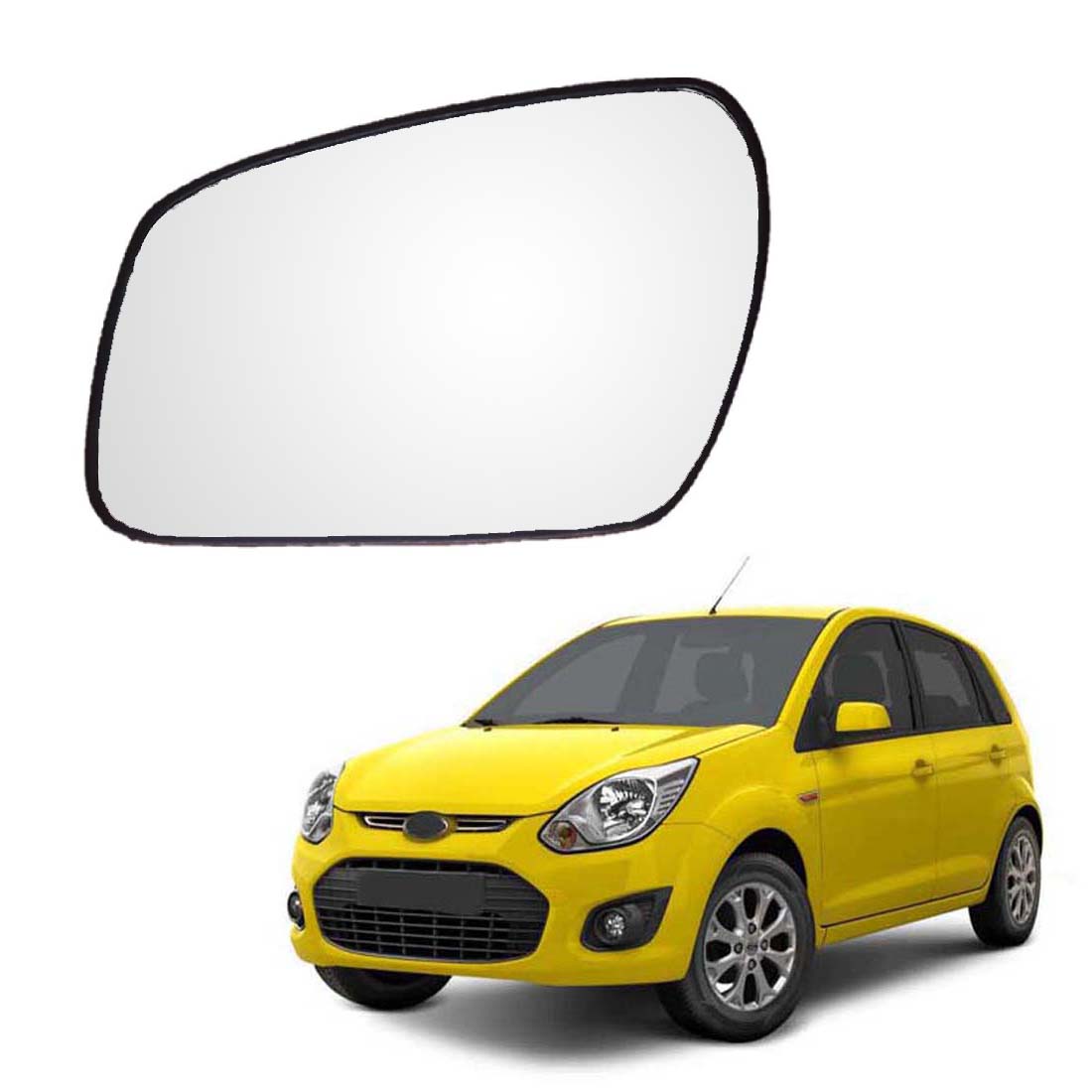 Car Left Side View Mirror Glass For Ford Figo 2010 To 2015 Model Type-1