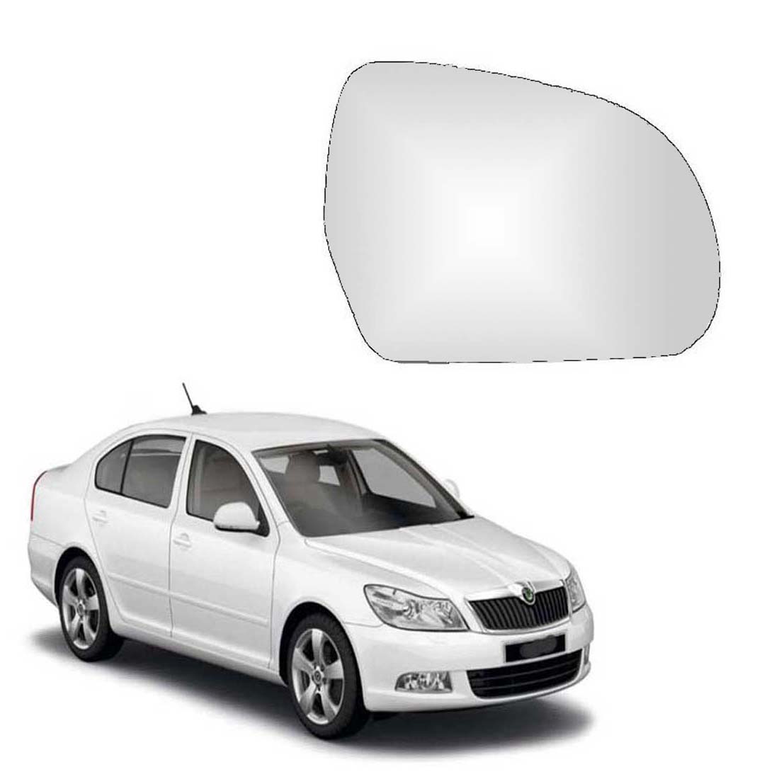 Car Right Side View Mirror Glass For Skoda Laura 2009 To 2014 Model Type-2