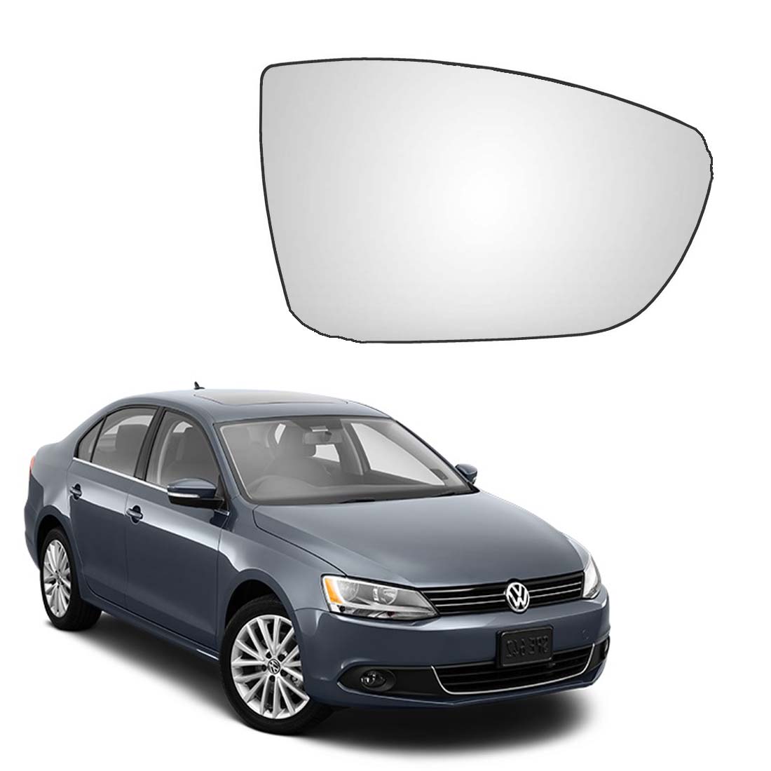 Car Right Side View Mirror Glass For Volkswagen VW Jetta 2011 To 2019 Model Type-2