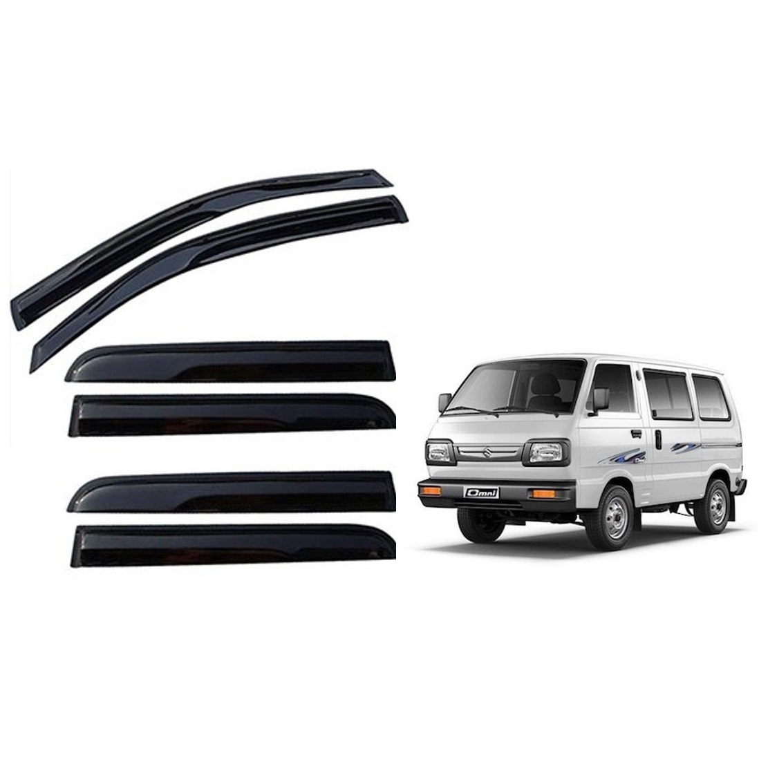 Car Window Rain Door Visor Compatible With Maruti OMNI/VAN SET OF 6 PCS