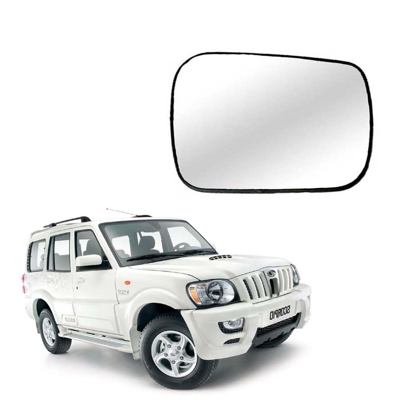Car Right Side View Mirror Glass For Mahindra Scorpio 2009 To 2021 Model