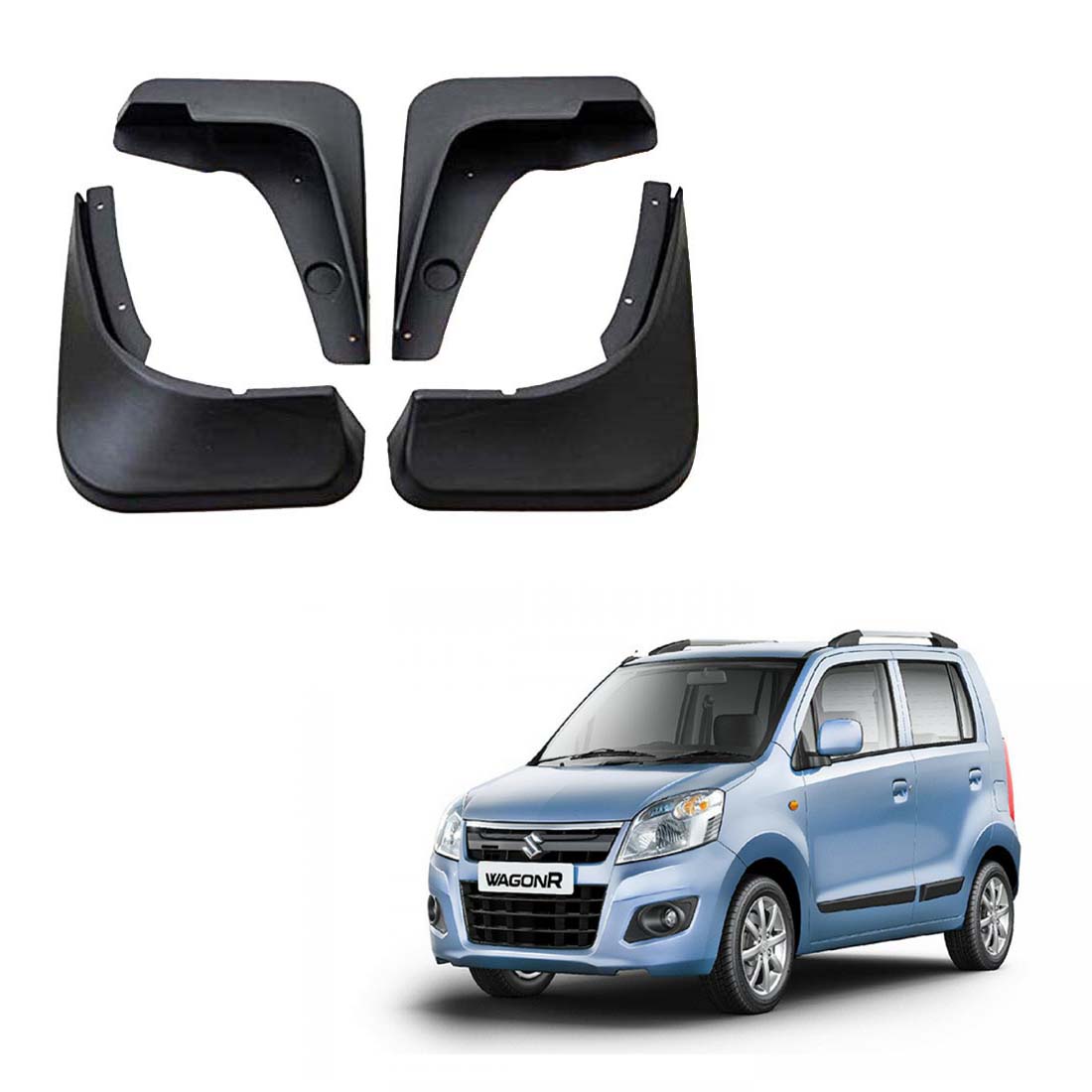 Car Mud Flap/Guard for Maruti Wagon-R 2011 To 2018 Model (Set of 4 Pcs.)