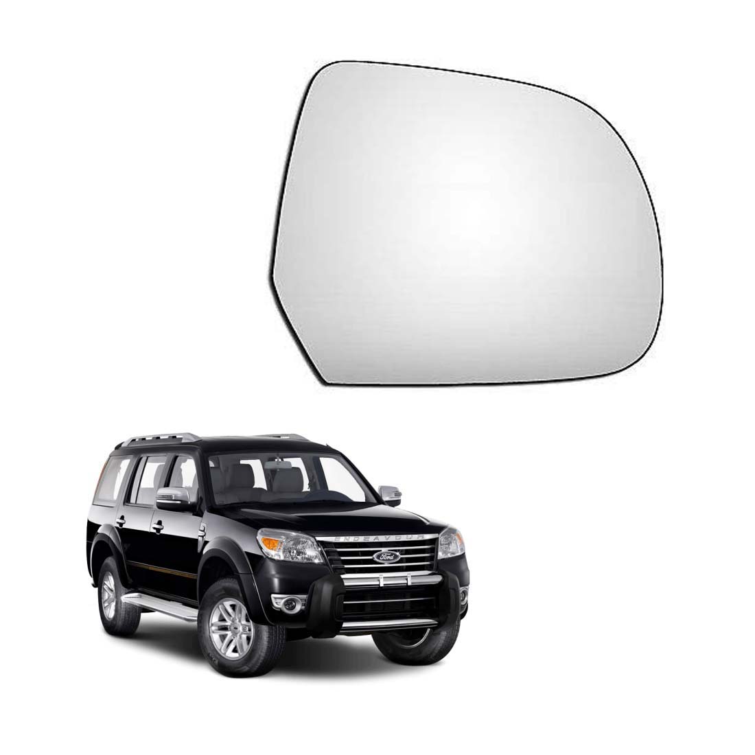 Car Right Side View Mirror Glass For Ford Endeavour 2008 To 2015 Model Type-2