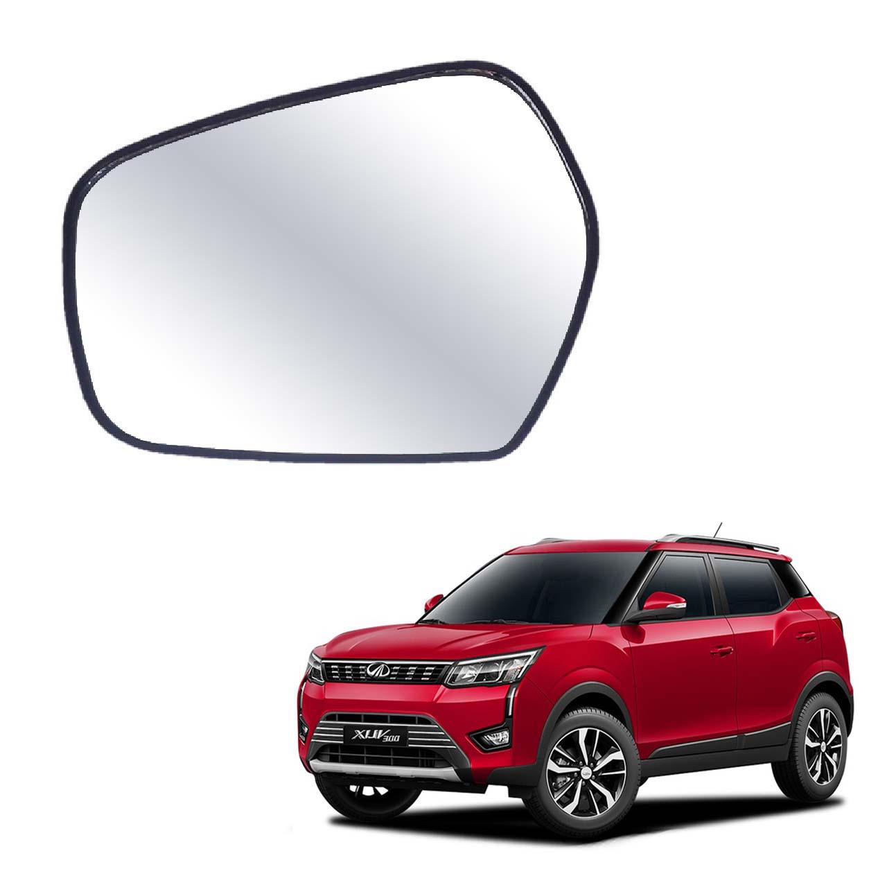 Car Left Side View Mirror Glass For Mahindra Xuv-300 2019 To 2021 Model