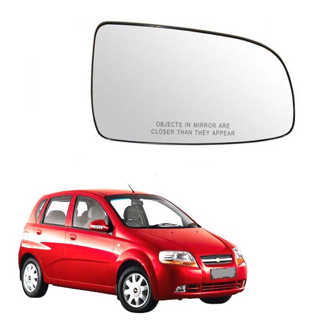 Car Right Side View Mirror Glass For Chevrolet Aveo U-VA 2008 To 2013 Model