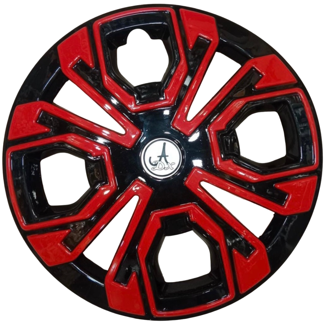 Car Universal Wheel Cover / HubCaps Red and Black Colour (VELOCITY_RED_BLACK_13) Compatible With - ALL 13 INCHES RIM SIZE